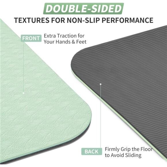 Yoga Mat for Women Men Kids, 1/3 & 1/4 & 2/5 Inch Extra Thick Yoga Mat Non Slip - Picture 6 of 7